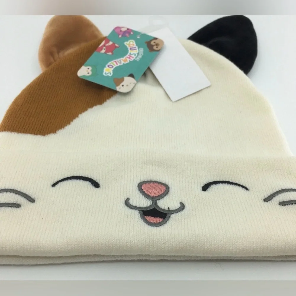 Squishmallows Cam Cat Beanie Hat Calico Cozy Soft Winter Cute Kawaii Unisex OSFM